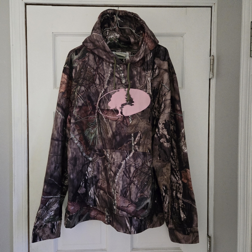 Vintage Mossy Oak Break Up Country Performance Logo Hoodie Size L